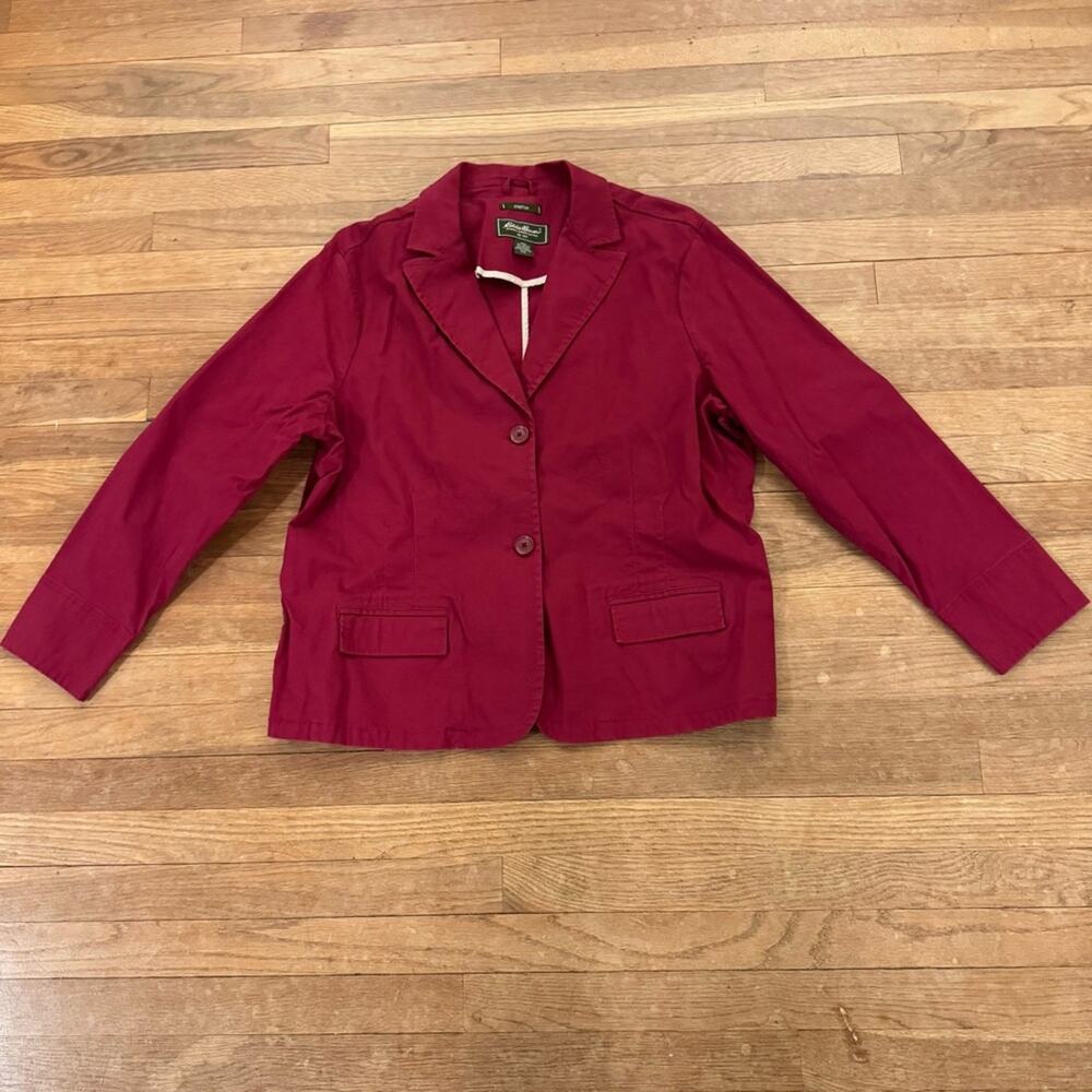 Eddie Bauer maroon three button utility jacket size XXL
 b35